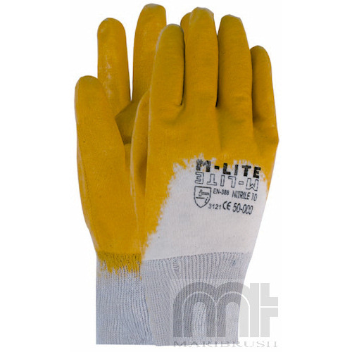 Handschoen NBR Nitrile/katoen geel Cat.2